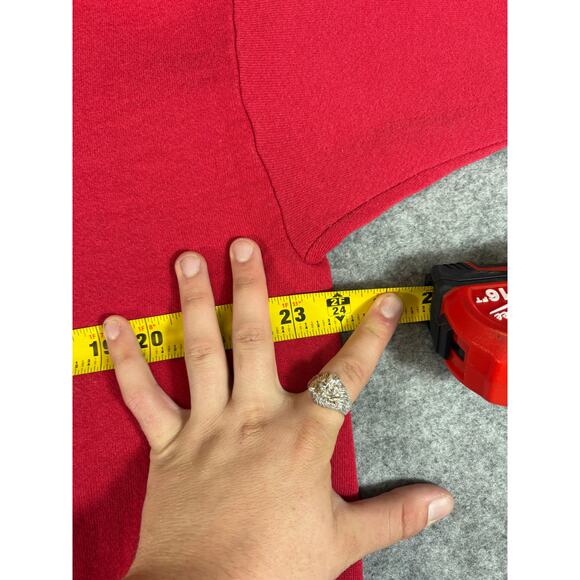 VINTAGE NBA Chicago Bulls Sweatshirt Mens XL Red Pullover Basketball Sports 90s - Picture 2 of 6